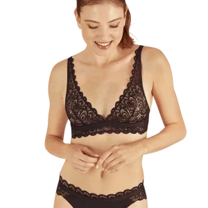 WELL Dentelle Audacieuse s/armartures colis de 10 ensembles NOIR